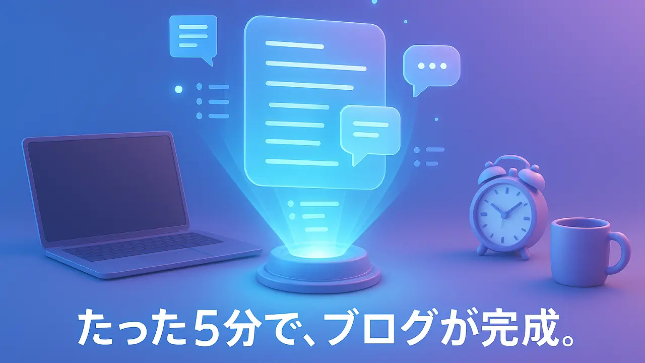 コピペすら不要！記事作成が平均5分で完成するAI活用ブログ戦略とは？