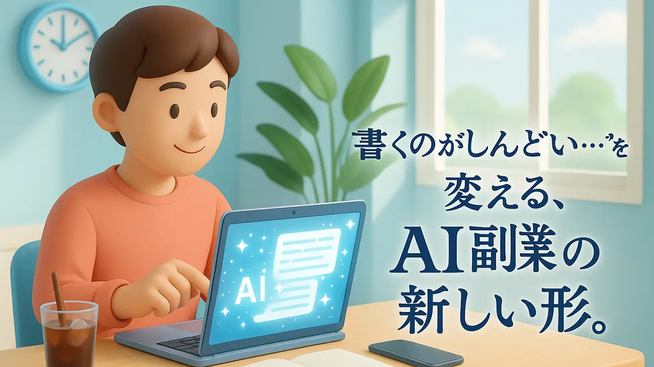 コピペすら不要。しかも記事作成が平均5分――AIが主役の“超時短ブログ副業”のはじめ方